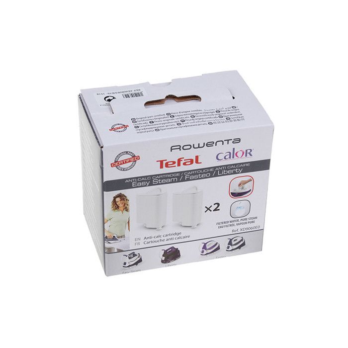 Cartouche Anti Calcaire - CALOR, ROWENTA - Lot De 2 - Compatible Avec Plusieurs Modèles - Système Anti-tartre