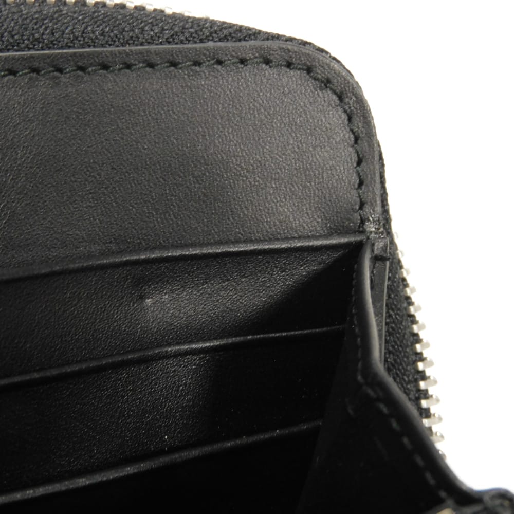 Used 12695 Zip Around Wallet 109N54.F13 7940 White Smooth Calfskin Zip Around Anagram Embossed Black Unisex from Japan