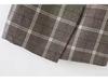 2025 Autumn/Winter Women's Elegant Plaid Button Half Skirt - European & American Style Fashion