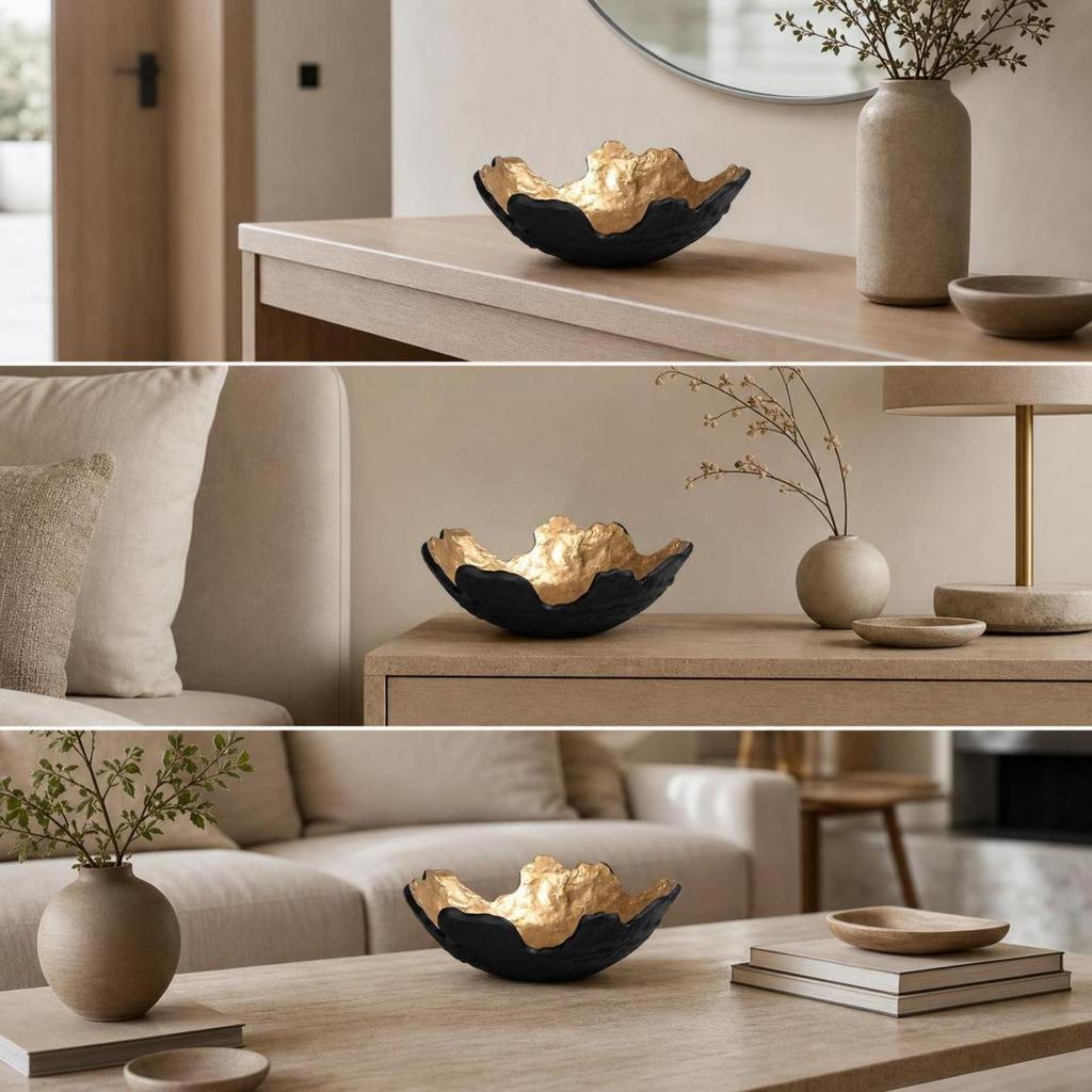Sculptural Tray Modern Decorative Plate Desktop Organizer Elegant Trinket