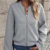 Women's Autumn Solid Color Zipper Baseball Collar Jacket Plus Size Casual Coat