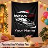 Subaru STI Personalized Wall Tapestry Custom Name Text Polyester Hanging Decor Home Room