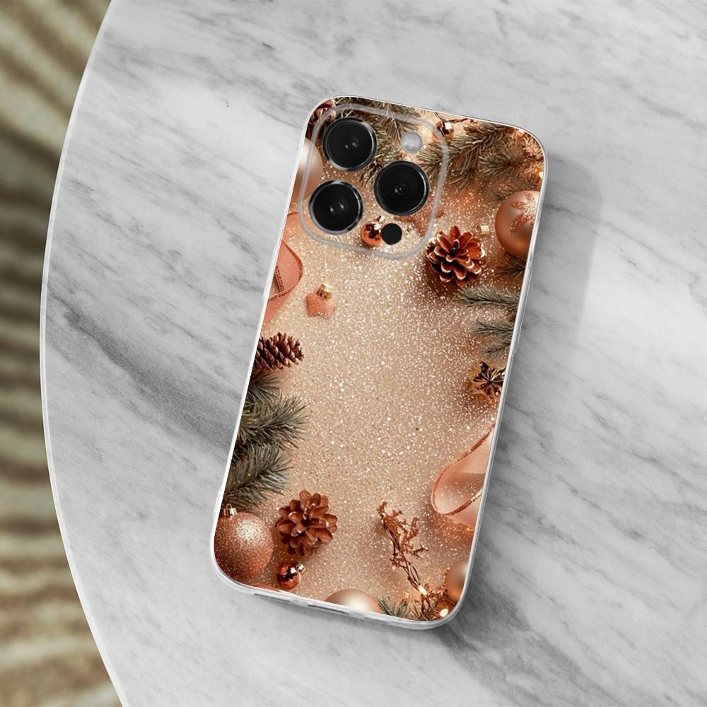 Christmas Art Decorations For iPhone 16,13,12,11,17,14,15,Pro,Max,Plus,X,XS,XR,SE,Mini Transparent Soft silicone Case