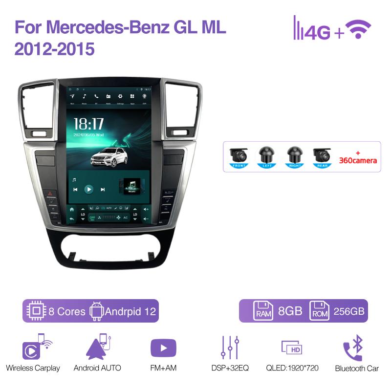 12.1" For Mercedes Benz GL ML W166 X166 2012-2015 Car Multimedia Video Player GPS Navigation Android11 8+128G 8Core CarPlay 4G