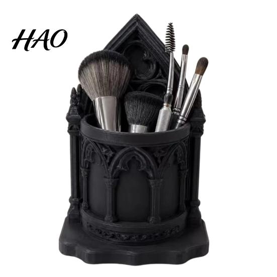 Unique Desk Ornament for Gift 3D Printed Gothic Cathedral Pen Holder, Vintage Academia Church Functional Art Castle Pencil Cup, Large Desktop