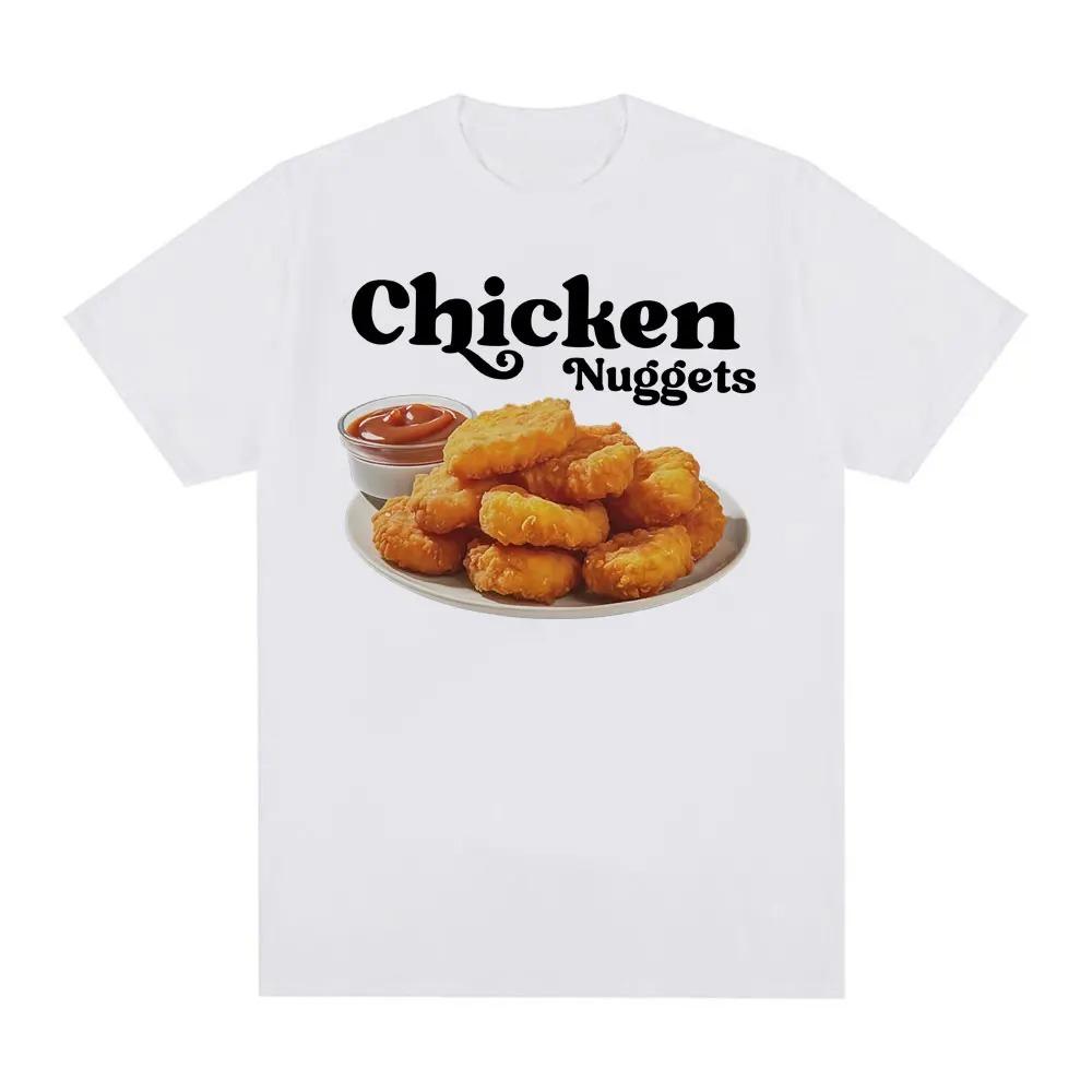 

Chicken Nuggets Vintage Funny Food Meme TShirt Unisex Hip Hop Fashion Casual Pure Cotton Short Sleeve Top WOMEN And Unisex Tshirt S