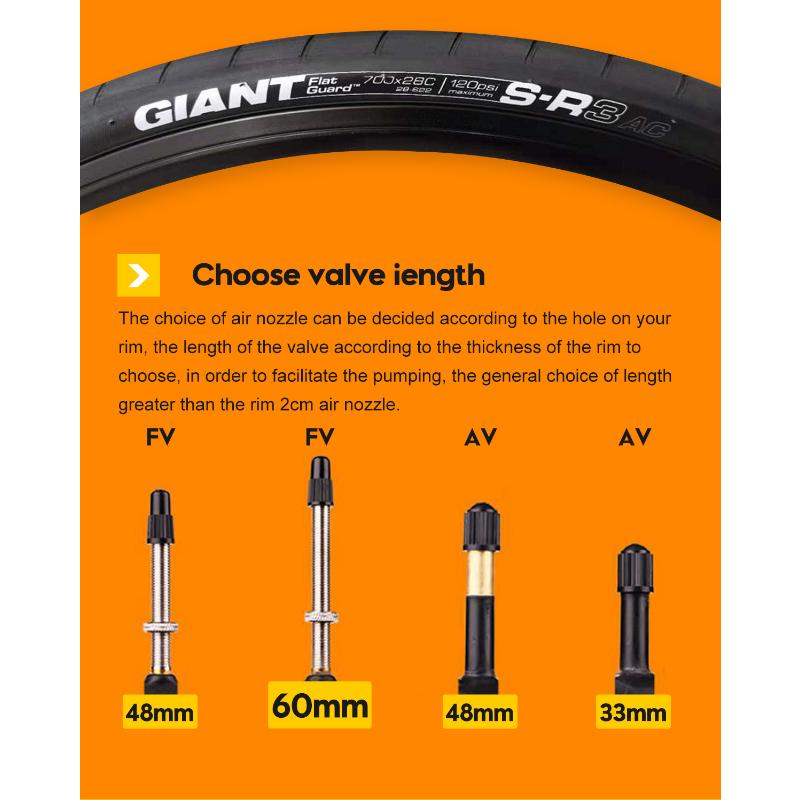 Ultralätt Cykel Innerslang 700c 18 25 28 32 Landsväg MTB Cykel TPU Material Däck 60mm 80mm Längd Fransk Ventil Superlätt Elcykel Kit