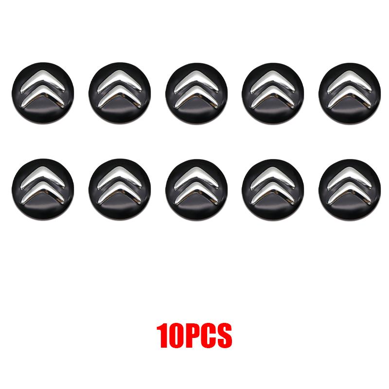 ATJ3 14/15.5mm Metal Car Emblem Remote Key Stickers Badge For Citroen C4 Picasso Xsara C5 Aircross Cactus C1 C2 C3 Styling Stickers