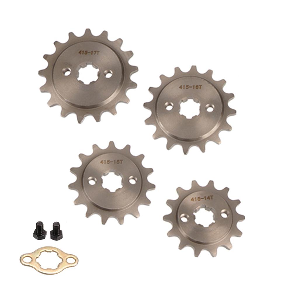 Motorcycle 415 Chain 17mm 14/15/16/17 Tooth Front Engine Sprocket With 415H Master Connector Link For Motorized Bicycle Moped