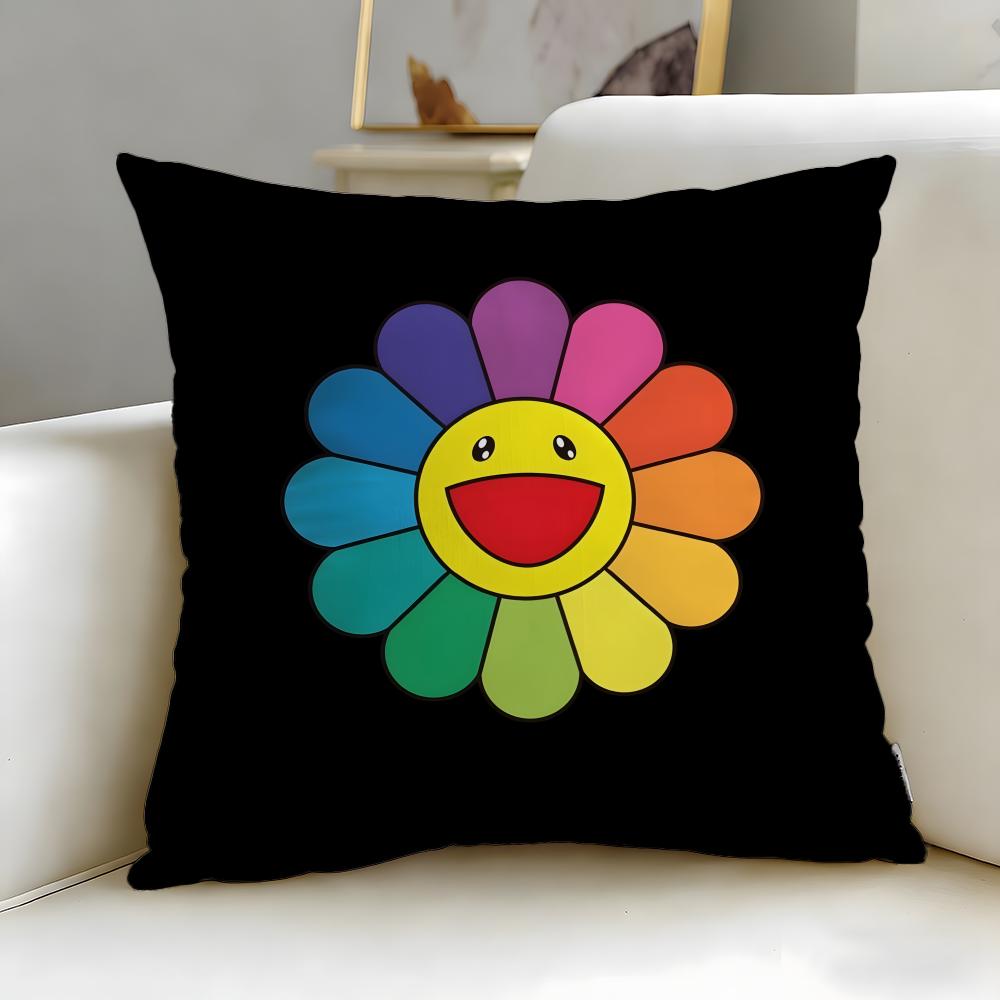classic artist Takashi Murakami Cushion Cover Soft & Easy-Wash Pillow Case – Versatile for Couch, Bed, Travel and Office