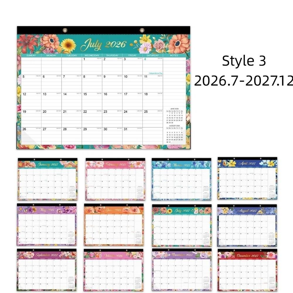 2027 English Calendar with Hanging Hole Calendar Planner Practical Wall Calendar  Home Decoration