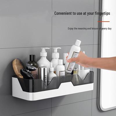 Wall-Mounted No-Drill Bathroom Shower Organizer and Storage Shelf