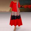 New Ladies Vintage Printed Dress V-Neck, Pocket Summer Dress
