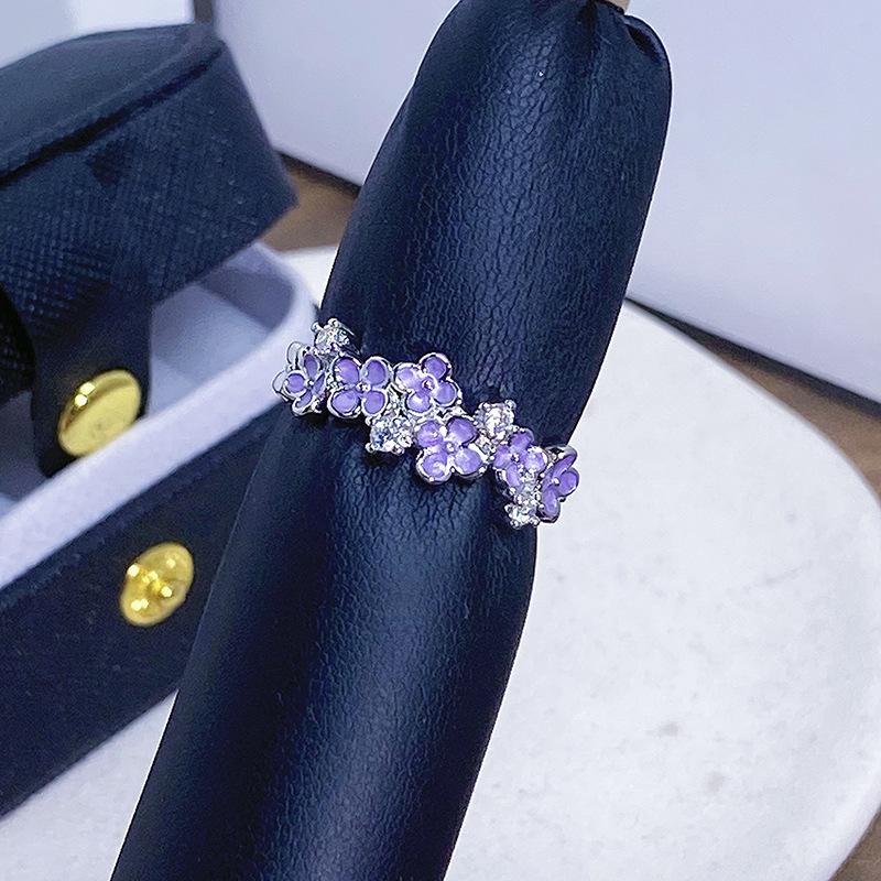 Flower Series Open Ring Temperament Personality Niche Design Light Luxury High-End Ring