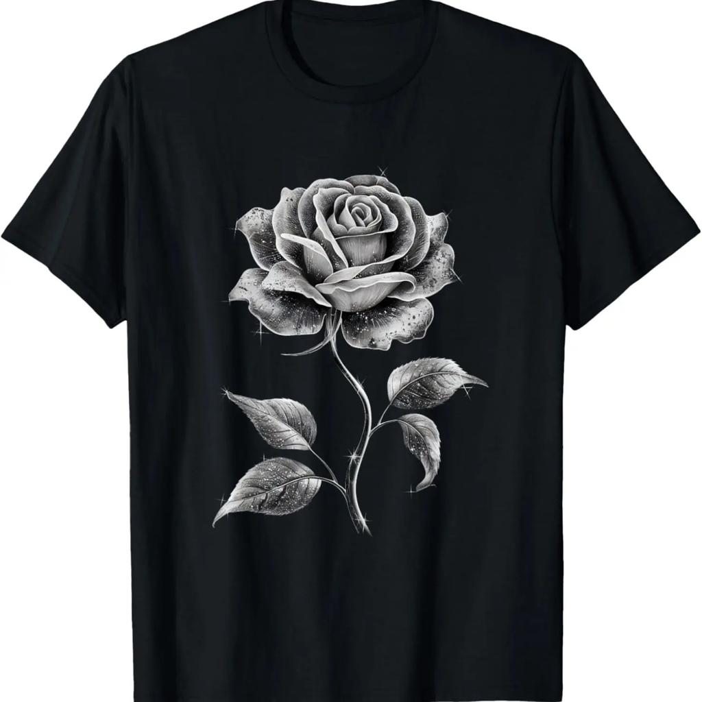 Beautiful Black Rose Flower For Men, Women And Kids T-Shirt