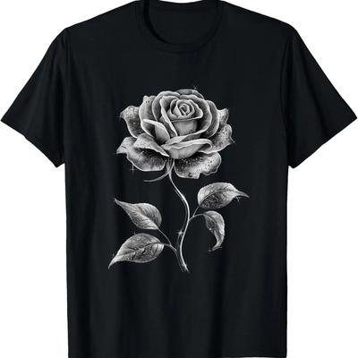Schöne Schwarze Rose Blume Für Männer, Frauen Und Kinder T-Shirt