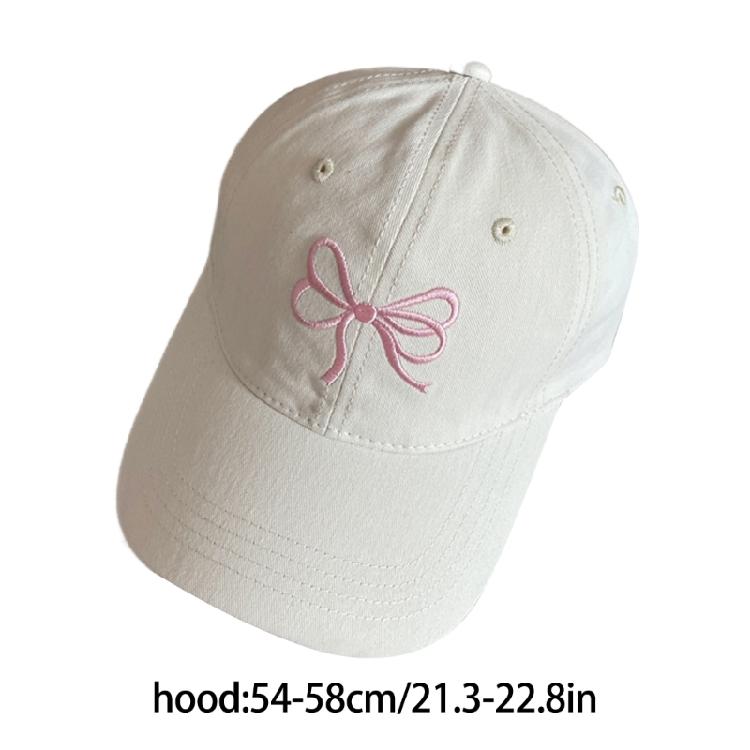 Sweet Bowknot Baseball Hat Adjusting Peaked Hat Lady Spring Sun Hat Outdoor Hat