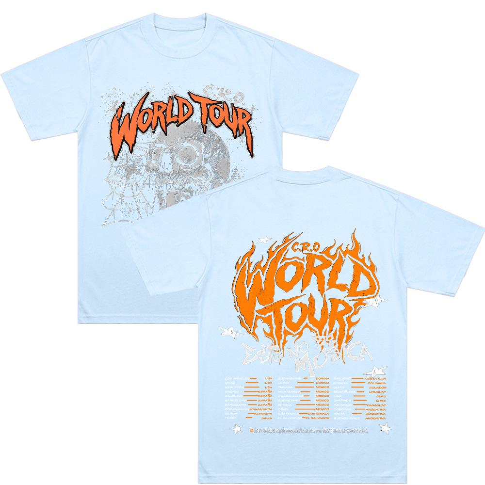 Camiseta Wt Ruinas C.R.O Esto No Es Musica World Tour T-shirts Hip Hop Fashion T-shirt Vintage Cotton Short Sleeve Tee