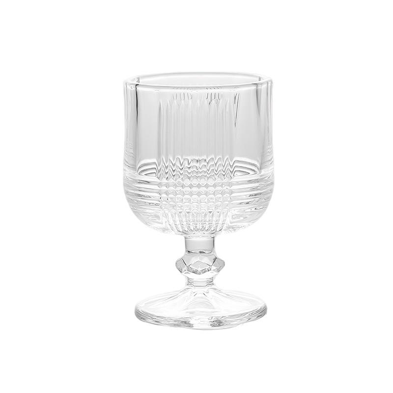 Exquisite Vintage Engraved Glass Liqueur Wine Glass - High-Stemmed, One-Shot, High-Value Mini Glass