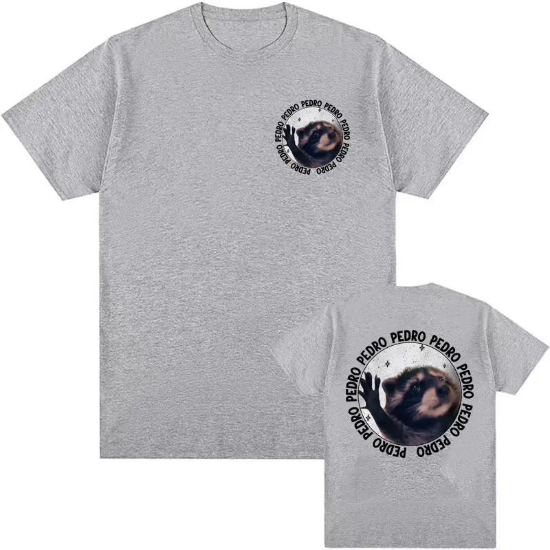 Funny Raccoon Pedro Dancing Meme Tee Shirt Men Women Vintage Cartoon Y2k Streetwear Tshirt Male 100 Cotton ONeck T Shirt Tops
