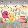 Background Decoration for Thematic Party of Cartoon Monsters, Children's Party Supplies, Decorative Banner, Baby Baptism Gift