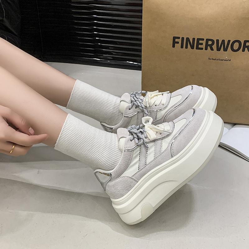 2025 New Women Shoes Pu Thick Sole Women Non-Slip Increase Wear Shoes Outdoor Leisure Brand Walking Shoes