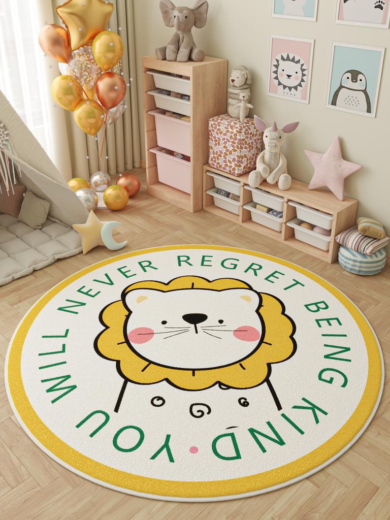 Cartoon Animal pattern children's room round rug Cartoon Style Living Room Decoration Carpet Color Round Rugs for Bedroom