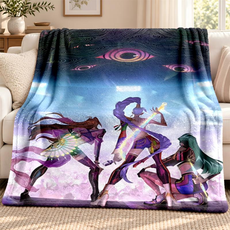 Kpop demon hunters blanket Flannel Blanket Soft Cozy Plush Throw for Sofa Bed Lightweight Home Decoration Outdoor camping