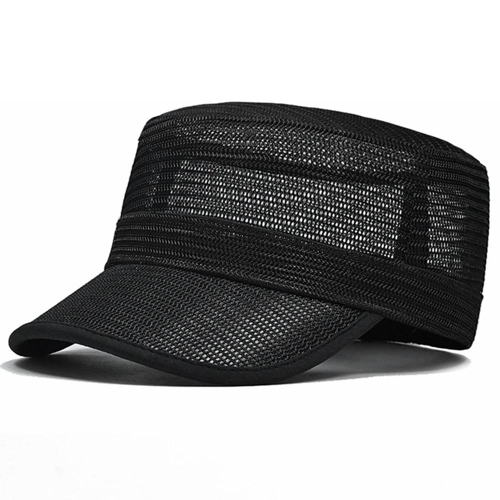 Papa Sommer 100% Netz-Sonnenkappen Herren Armeeflättkappe Damen Coole Kadettenkappe Große Knochen Herren Übergröße Baseballkappen