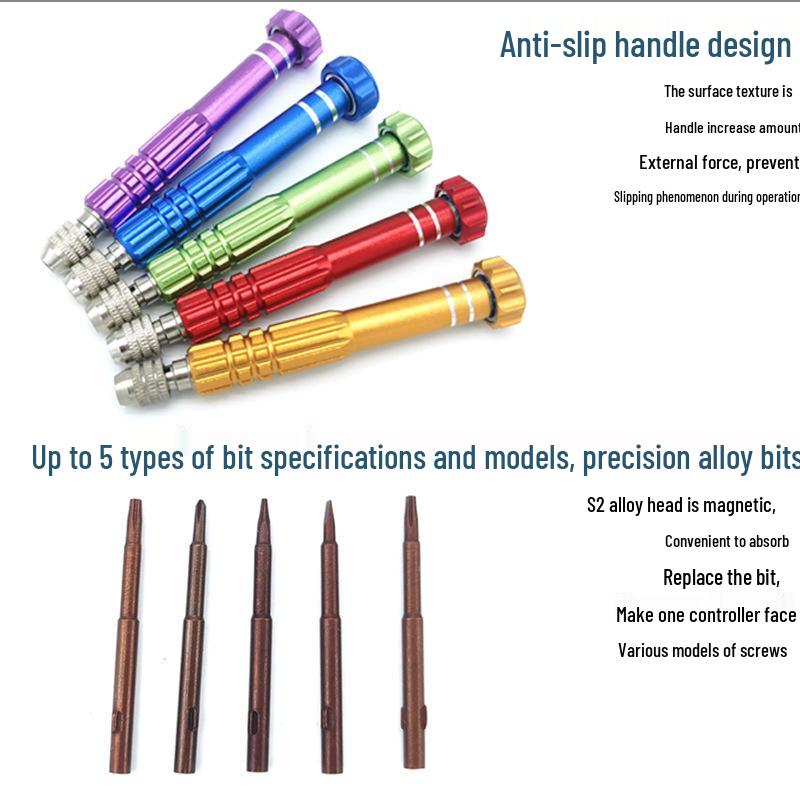 Five-in-One Aluminum Alloy Screwdriver Multi-functional Tablet and Mobile Phone Disassembly Tool Set