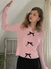 Teuwi Landon Three-Ribbon V-Neck Knit