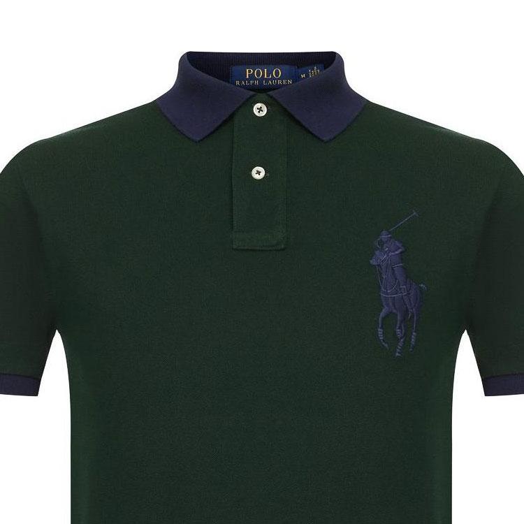 Polo Ralph Lauren Big Pony Embroidered Straight Fit Casual Short Sleeve Polo Shirt Men Tops Green 710752866-005