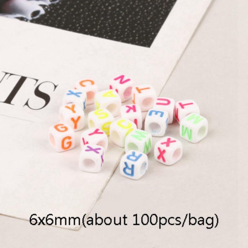 

Бусины для браслетов ручной работы Акриловые разноцветные буквы Квадратные бусины Бусины-бочонки Бусины-россыпи Детские бусины для браслетов своими руками Материал 1 BAG