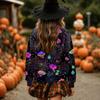 Women's Long Sleeve Halloween Print Neck Pullover Sweatshirt Top