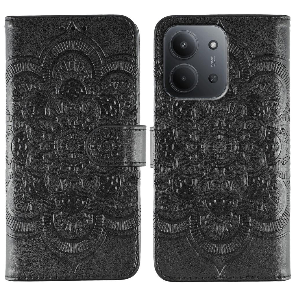 Voor Xiaomi Redmi 15C 5G (EU) (173mm)/15C 4G (EU) (173mm) Hoes PU Leer Mandala Bedrukt Design Portemonnee Telefoonhoes