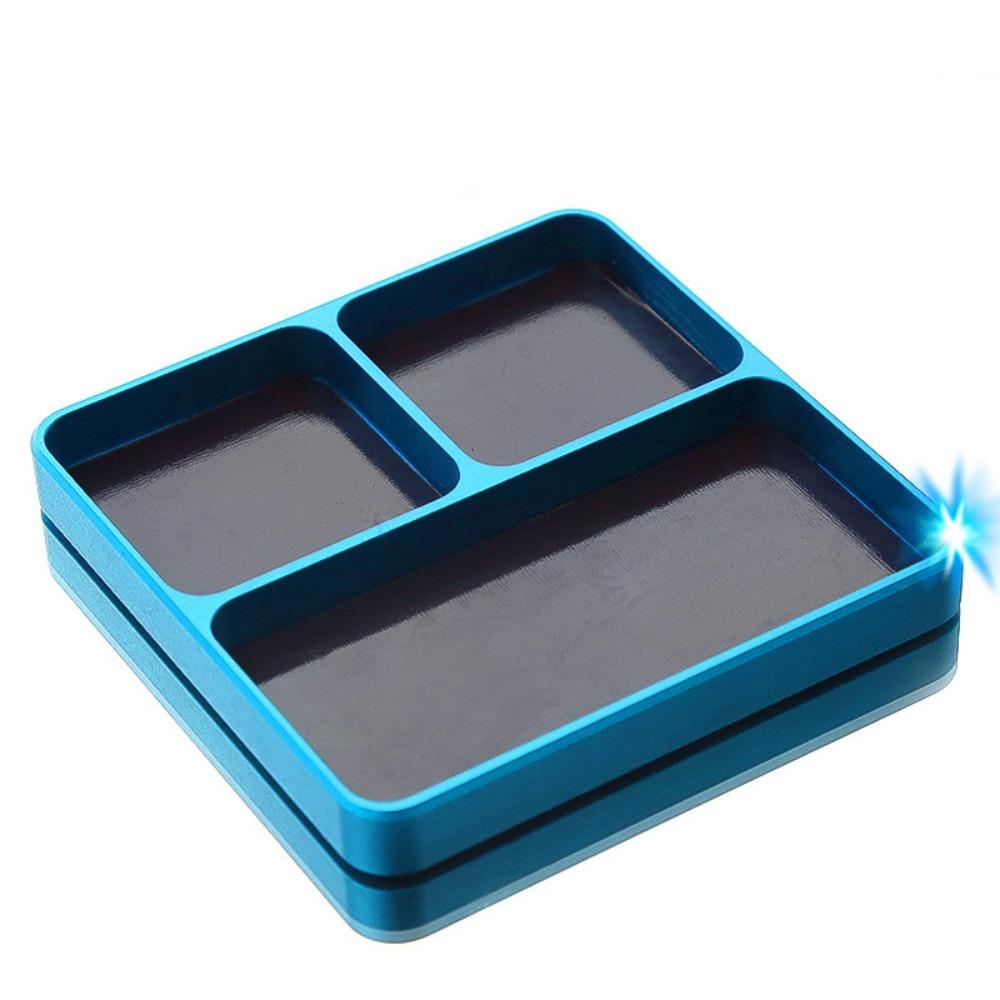 

Durable Magnetic Screw Organizer Tray 3-Compartment Parts Storage for Screws Sockets Bolts Pins синій
