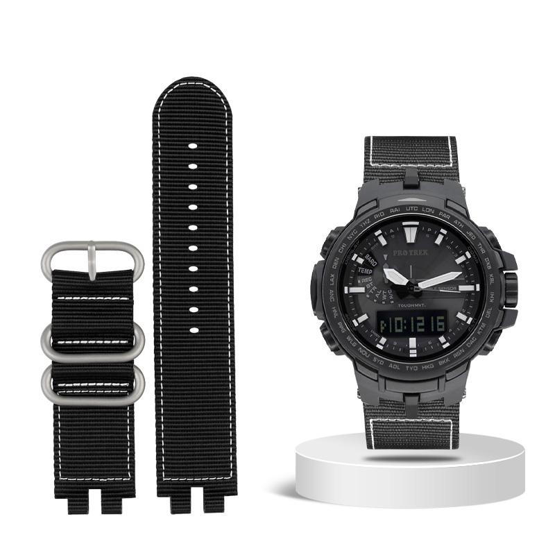 Klasyczny nylonowy pasek do zegarka dla serii Casio PROTREK PRW-3000 3100 6000 6100Y Płócienny pasek na nadgarstek Męski pasek do zegarka bransoletka