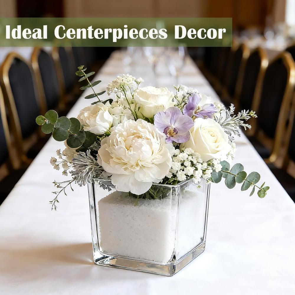 Geometric Cube Vase Transprent Candle Holder Minimalist Fish Tank Home