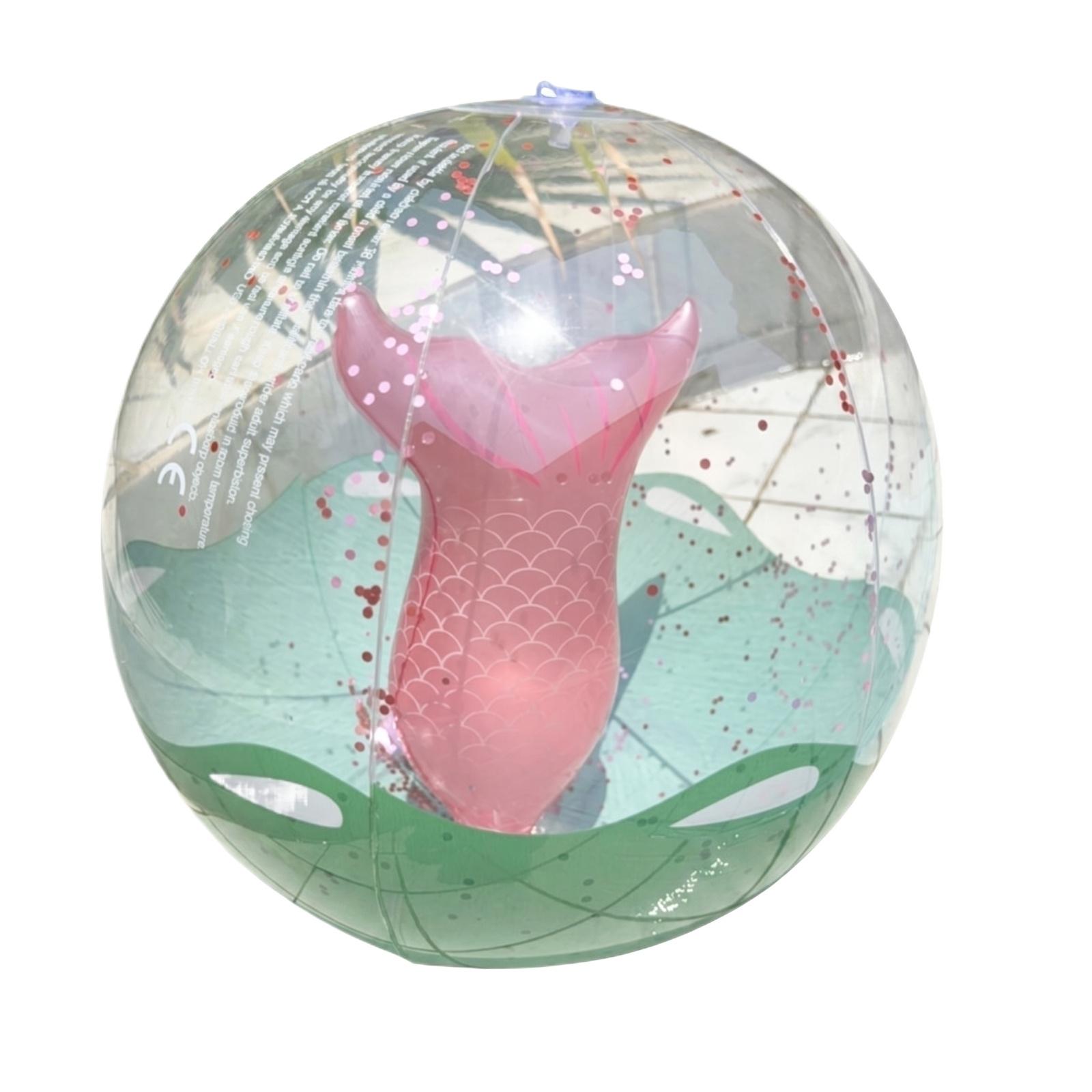 

Inflatable Ocean Ball Pool Toy with Mermaid Tail Design Clear Durable PVC Material for Indoor Outdoor Play Suitable for Kids One Size