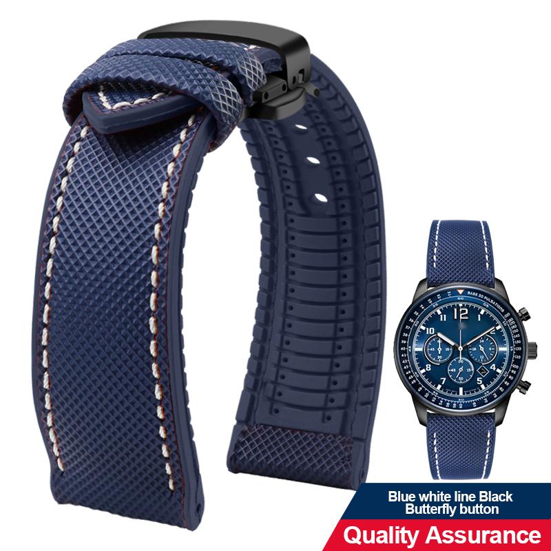 12 color high quality rubber Watchband 20 21 22 23mm 24mm for men and women watchstrap accessories Black red orange yellow Green