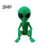 Mini Sitting Alien Figure 3D Printed Statue, Sci-Fi UFO Sculpture, Funny Figurine, Environmentally Friendly Figurine Creative Ornament for Home Office