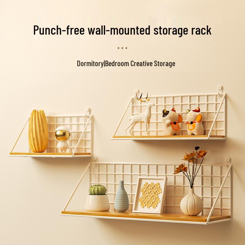 Punch-Free Wall-Mounted Bedside Storage Rack