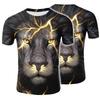Trendy 3d Printed Lion And Tiger Men's T-shirt Comfortable Loose Fit Summer Wear