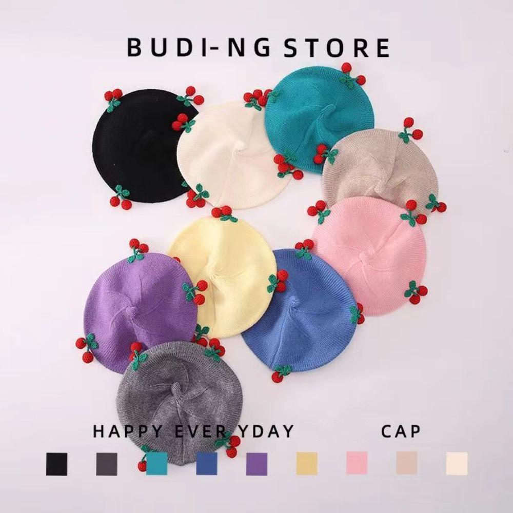 Winter Knitted Pumpkin Hat Cherry Newborn Bonnet Hats Lovely Baby Berets Boys Girls