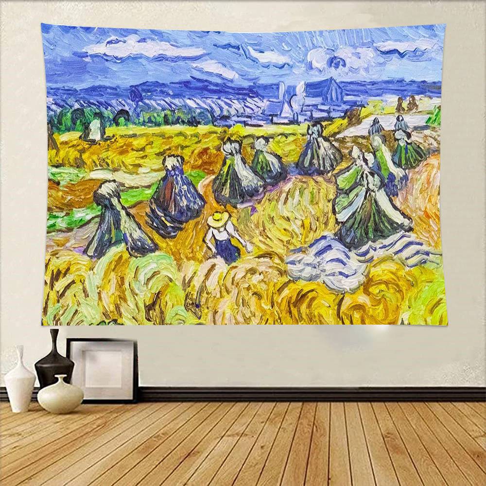

Van Goghs Art Tapestry Wall Hanging Printed Polyester Tapestry INS Decoration Wall Decor 74x94cm(29x37in)