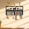 Wall Mounted Display Rack with Hooks, Award Holder for Wall Decoration