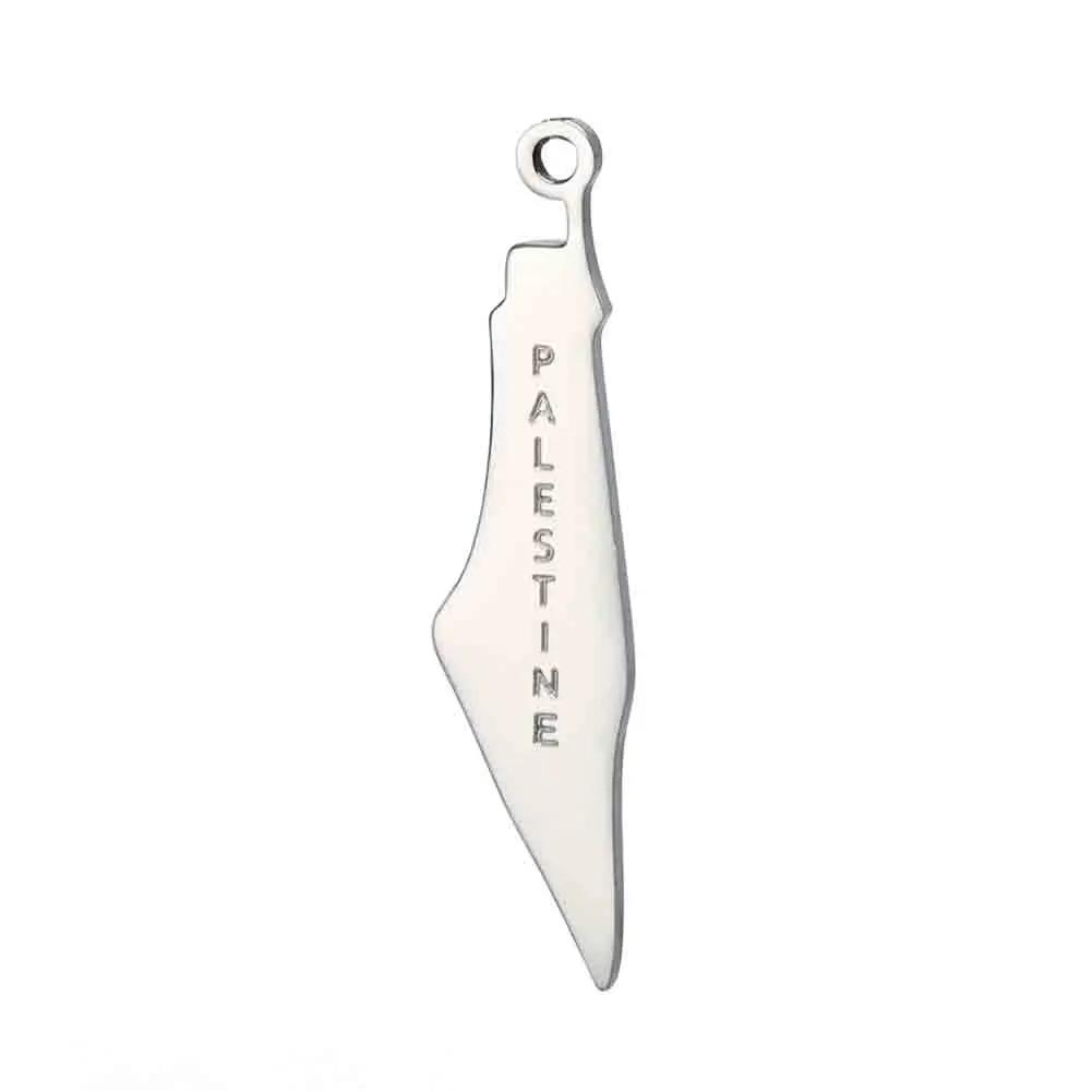 

LIKGREAT Palestine Card Flag Pendant Necklace and Earring Set Hip Hop Jewelry Ethnic Necklace for Women Men Birthday Party Gift