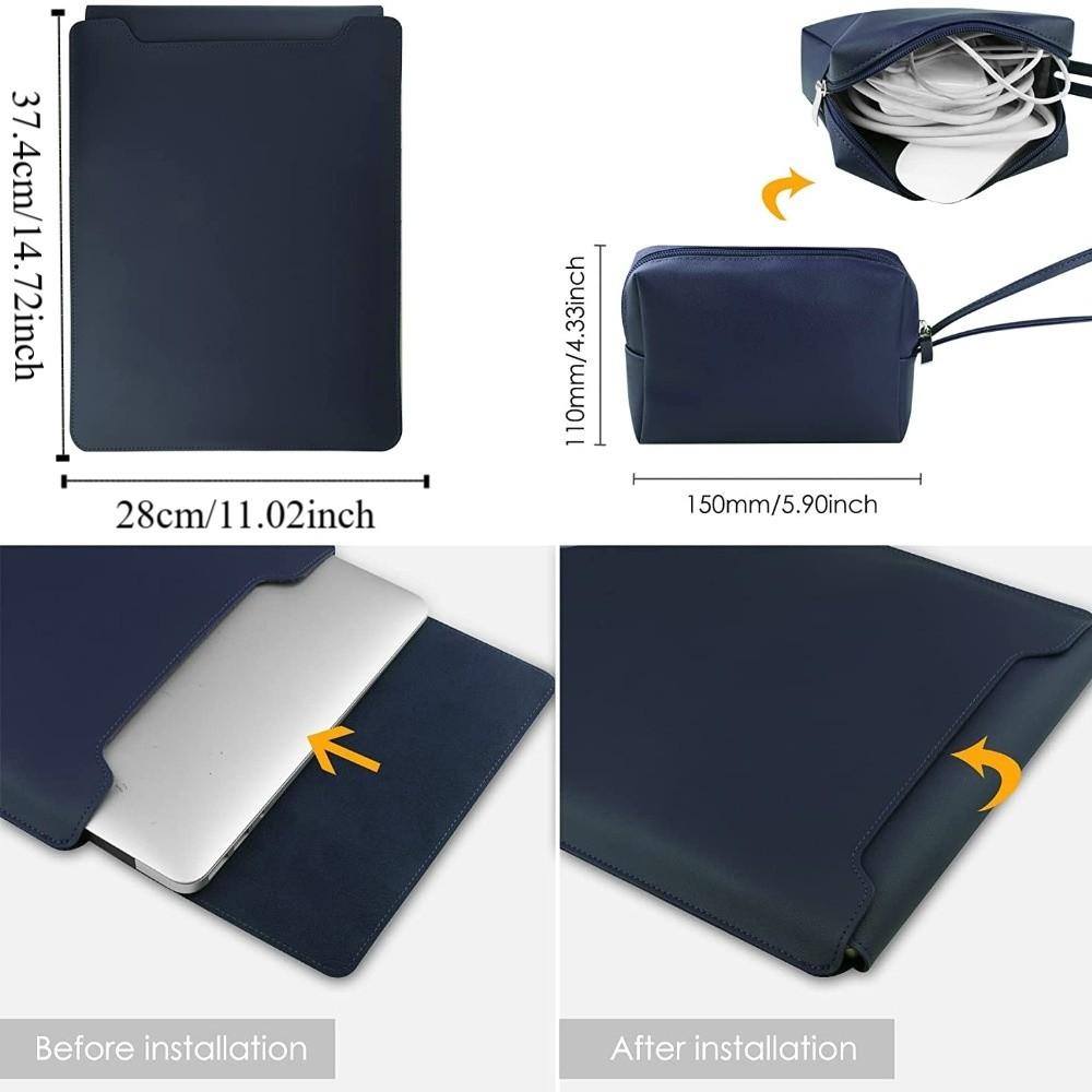 PU Leather Laptop Sleeve Case Bracket Design Laptop Bracket Inner Bag  15/16 Inch Universal