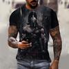 Spartan Warrior Pattern 3D Printed Men's T-shirt Summer Fashion Casual Street Wear Nostalgic Retro Style Short Sleeve Clothing