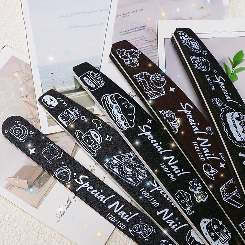 1Pcs Black Nail Files For Manicure Sanding Double Sided Nail File 100-240Grit Nail Art Care Tools High Quality Polishing Tools